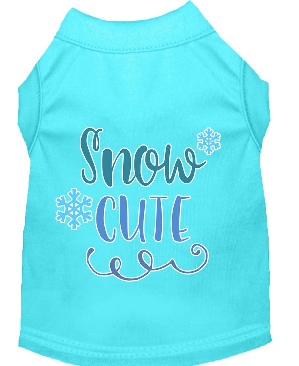 Snow Cute Screen Print Dog Shirt Aqua XXXL